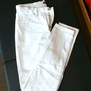 High rise skinny white jeans